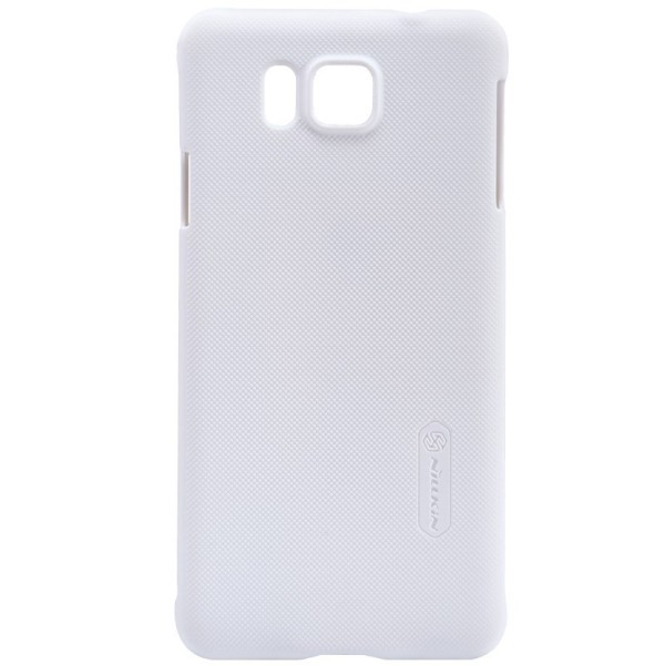 „Nillkin“ Frosted Shield dėklas - baltas + apsauginė ekrano plėvelė (Galaxy Alpha)