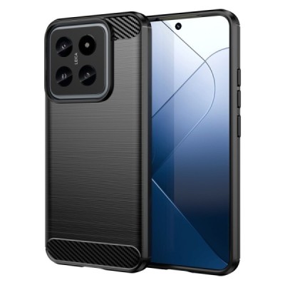 Xiaomi 14 „Carbon“ kieto silikono TPU juodas dėklas - nugarėlė | Priedai.lt