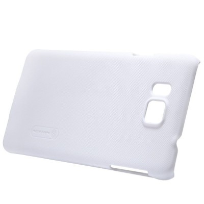 Nillkin Frosted Shield Samsung Galaxy Alpha baltas plastikinis dėklas + apsauginė ekrano plėvelė / Priedai.lt