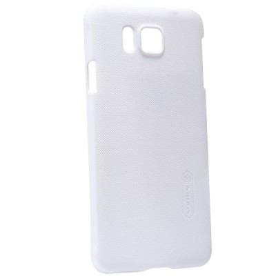 Nillkin Frosted Shield Samsung Galaxy Alpha baltas plastikinis dėklas + apsauginė ekrano plėvelė / Priedai.lt