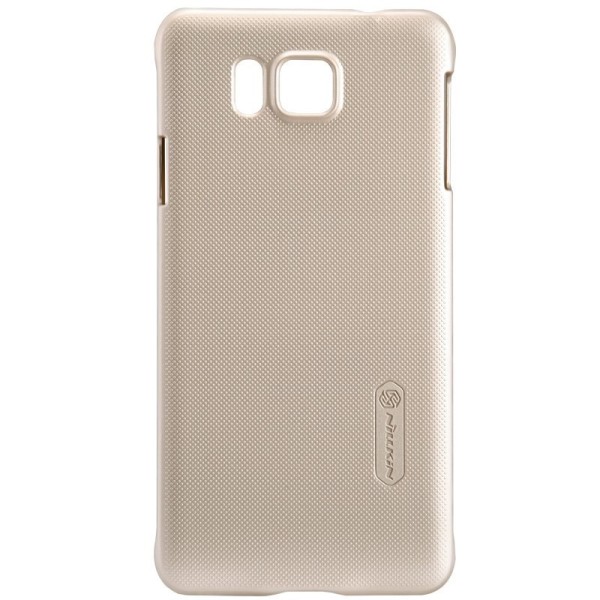 „Nillkin“ Frosted Shield dėklas - auksinis + apsauginė ekrano plėvelė (Galaxy Alpha)