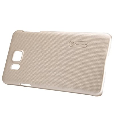 Nillkin Frosted Shield Samsung Galaxy Alpha auksinis plastikinis dėklas + apsauginė ekrano plėvelė / Priedai.lt