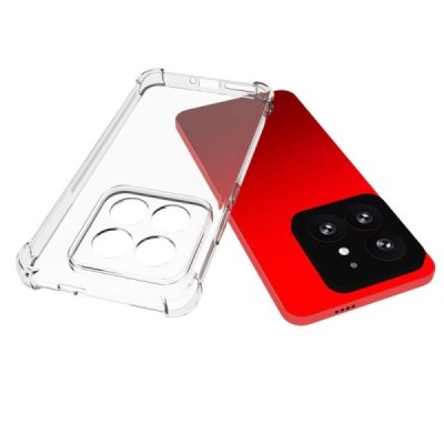 Sustiprintos apsaugos Xiaomi 14 Pro skaidrus kieto silikono (TPU) dėklas | Priedai.lt