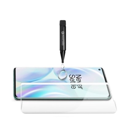 OnePlus 8 Pro „Amorus“ UV Liquid sustiprintos apsaugos skaidrus pilnai dengiantis apsauginis ekrano stiklas | Priedai.lt