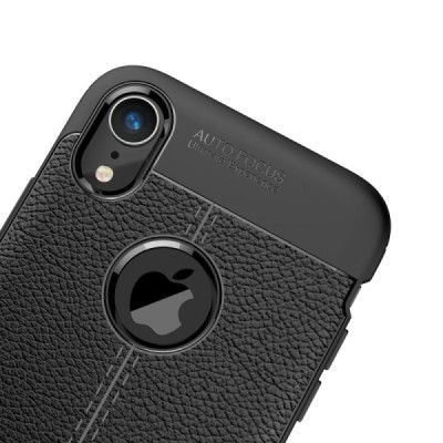 Apple iPhone Xr FOCUS kieto silikono TPU juodas dėklas - nugarėlė | Priedai.lt