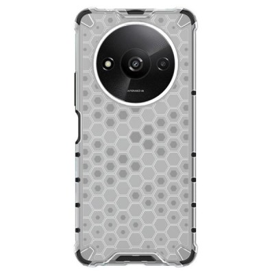 Honeycomb sustiprintos apsaugos Xiaomi Redmi A3 (Poco C61) skaidrus kieto silikono (TPU) ir plastiko dėklas | Priedai.lt