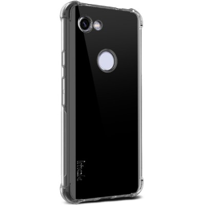 Google Pixel 3a Imak sustiprintos apsaugos kieto silikono TPU skaidrus dėklas - nugarėlė + apsauginė ekrano plėvelė | Priedai.lt