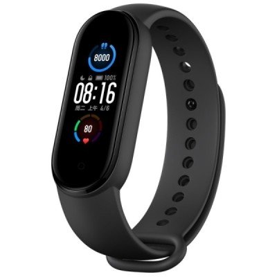Išmaniojo laikrodžio Xiaomi Mi Band 5 (6, 7) kieto silikono (TPU) juoda apyrankė | Priedai.lt