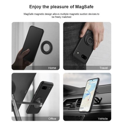 Google Pixel 8A „Nillkin“ Frosted Shield Pro Magnetic juodas dėklas, nugarėlė | Priedai.lt