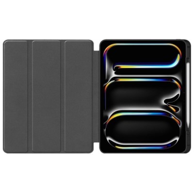 Apple iPad Pro 13 (2025) / 13 (2024) flip black leather case - book with stylus slot | Priedai.lt
