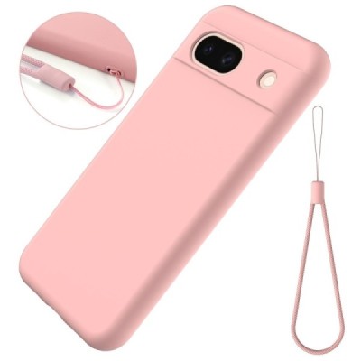 Google Pixel 8A Shell hard liquid silicone (TPU) pink case - cover | Priedai.lt