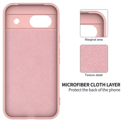 Google Pixel 8A Shell hard liquid silicone (TPU) pink case - cover | Priedai.lt