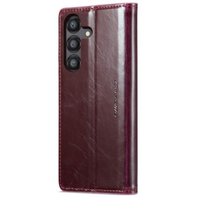 Samsung Galaxy A55 5G (SM-A556) CaseMe Leather Solid Flip Case Book - Burgundy | Priedai.lt