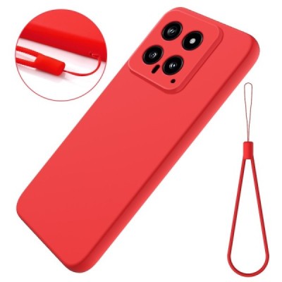 Xiaomi 14 Shell hard liquid silicone (TPU) red case - cover | Priedai.lt