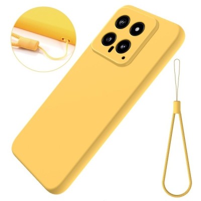 Xiaomi 14 Shell hard liquid silicone (TPU) yellow case - cover | Priedai.lt