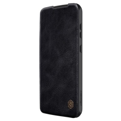 „Nillkin“ Qin Pro series luxury black leather flip case for Samsung Galaxy A55 5G (SM-A556) | Priedai.lt