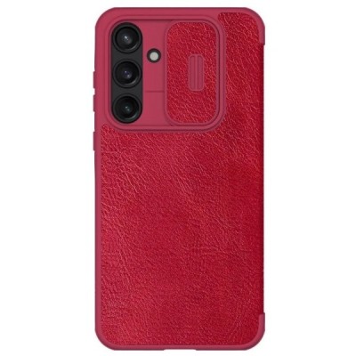 „Nillkin“ Qin Pro series luxury red leather flip case for Samsung Galaxy A55 5G (SM-A556) | Priedai.lt