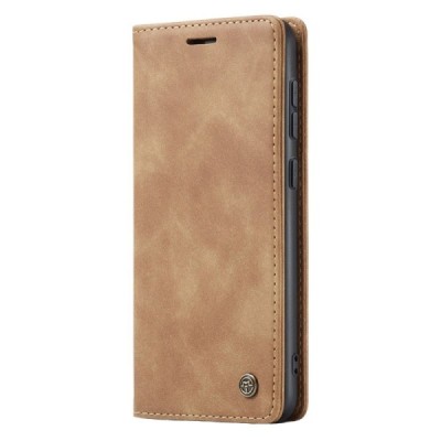 Samsung Galaxy S24 (SM-S921) CaseMe Retro Solid Flip Case Book - light brown | Priedai.lt