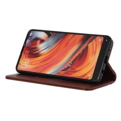 OnePlus 12R (Ace 3) brown leather flip case - booklet with magnet | Priedai.lt