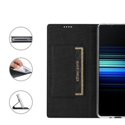 Sony Xperia 10 VI „Vili“ flip-up black case | Priedai.lt