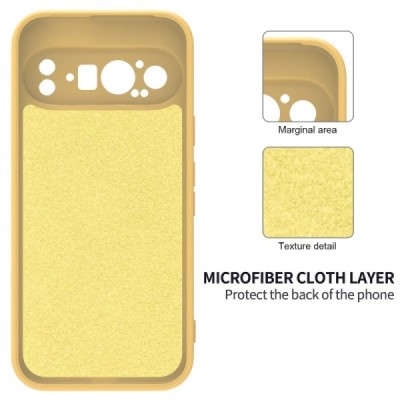 Google Pixel 9 Pro Shell hard liquid silicone (TPU) case yellow - cover | Priedai.lt