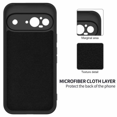 Google Pixel 9 Shell hard liquid silicone (TPU) case black - cover | Priedai.lt