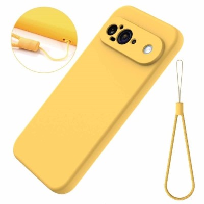 Google Pixel 9 Shell hard liquid silicone (TPU) case yellow - cover | Priedai.lt