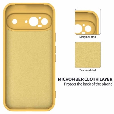 Google Pixel 9 Shell hard liquid silicone (TPU) case yellow - cover | Priedai.lt