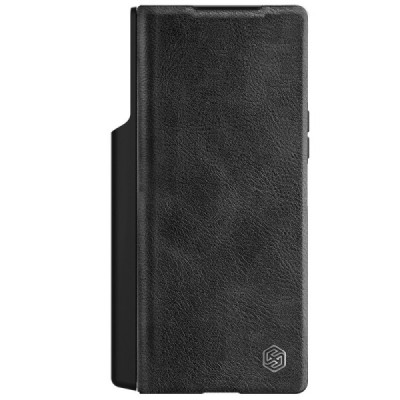 Samsung Galaxy Fold6 5G (SM-F956B) luxury Nillkin Qin Pro series black leather flip case - booklet | Priedai.lt