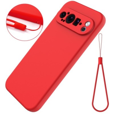 Google Pixel 9 Pro XL Shell hard liquid silicone (TPU) case red - cover | Priedai.lt