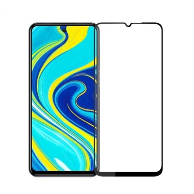 Xiaomi Redmi Note 9 „Pinwuyo“ 9H Tempered Glass enhanced protection black full coverage protective screen glass 2.5D | Priedai.l
