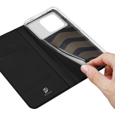 Xiaomi Poco X6 Pro 5G (Redmi K70E) "Dux Ducis" Skin Flip Book Case - black | Priedai.lt