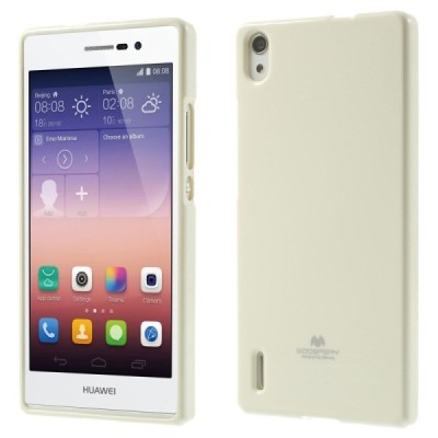 Huawei Ascend P7 Mercury baltas kieto silikono TPU dėklas - nugarėlė / Priedai.lt