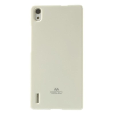 Huawei Ascend P7 Mercury baltas kieto silikono TPU dėklas - nugarėlė / Priedai.lt