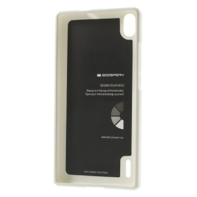 Huawei Ascend P7 Mercury baltas kieto silikono TPU dėklas - nugarėlė / Priedai.lt