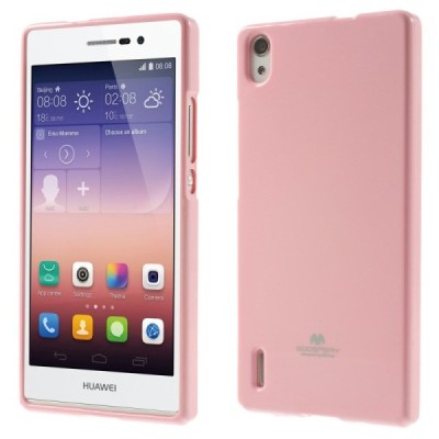 Huawei Ascend P7 Mercury rožinis kieto silikono TPU dėklas - nugarėlė / Priedai.lt