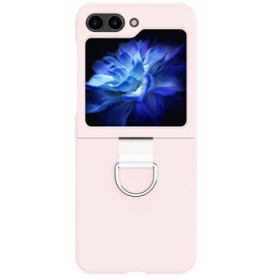 Samsung Galaxy Flip7 FE / Flip6 „Ring“ plastic pink case - back | Priedai.lt