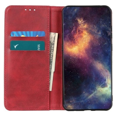 OnePlus Nord 4 „Split“ red leather flip case - book | Priedai.lt