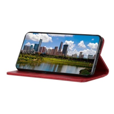 Samsung Galaxy A35 5G (SM-A356E) "Split" red leather flip case - book | Priedai.lt