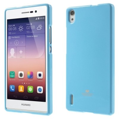 Huawei Ascend P7 Mercury šviesiai mėlynas kieto silikono TPU dėklas - nugarėlė / Priedai.lt