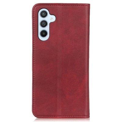 Samsung Galaxy A55 5G (SM-A556) "Split" red leather flip case - book | Priedai.lt