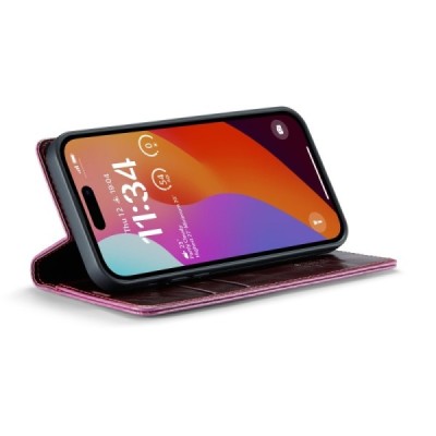 Apple iPhone 16 Pro CaseMe Leather Solid Flip Case Book - Burgundy | Priedai.lt