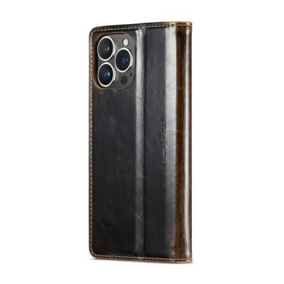Apple iPhone 16 Pro CaseMe Leather Solid Flip Case Book - Brown | Priedai.lt