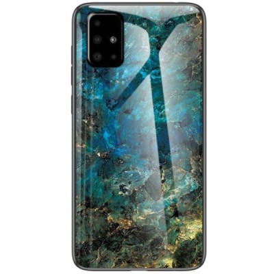 Samsung Galaxy A51 "Marble" Hard Silicone TPU Blue Case - Back | Priedai.lt
