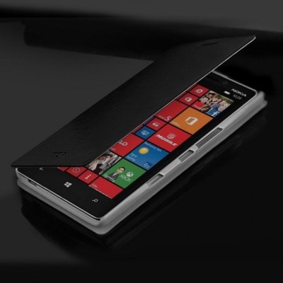 „Mofi“ Rui serijos Nokia Lumia 930 juodas odinis atverčiamas dėklas / Priedai.lt