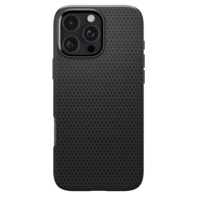 "Spigen" Liquid Air Apple iPhone 16 Pro Max Black Hard Silicone Case Cover - Back | Priedai.lt