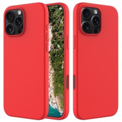 Apple iPhone 16 Pro "Shell" hard liquid silicone (TPU) red case - cover | Priedai.lt
