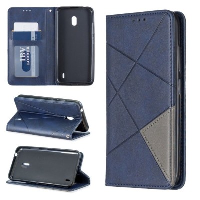 Nokia 2.2 Geometric Solid Flip Book Case - Blue | Priedai.lt