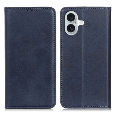 Apple iPhone 16 Plus "Split" blue leather flip case - book | Priedai.lt