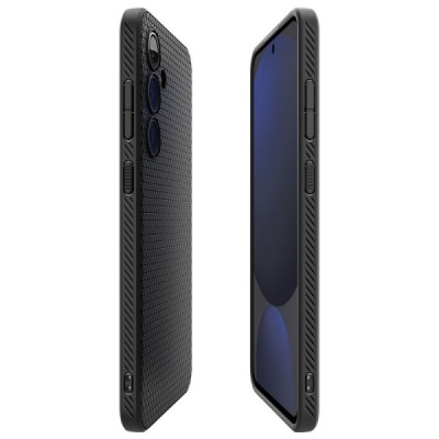 "Spigen" Liquid Air Samsung Galaxy S24 FE Black Hard Silicone Case Cover - Back | Priedai.lt